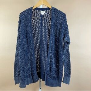 PacSun LA Hearts XS Small Boho Slouchy Acid Wash Knit Long Cardigan Beachy